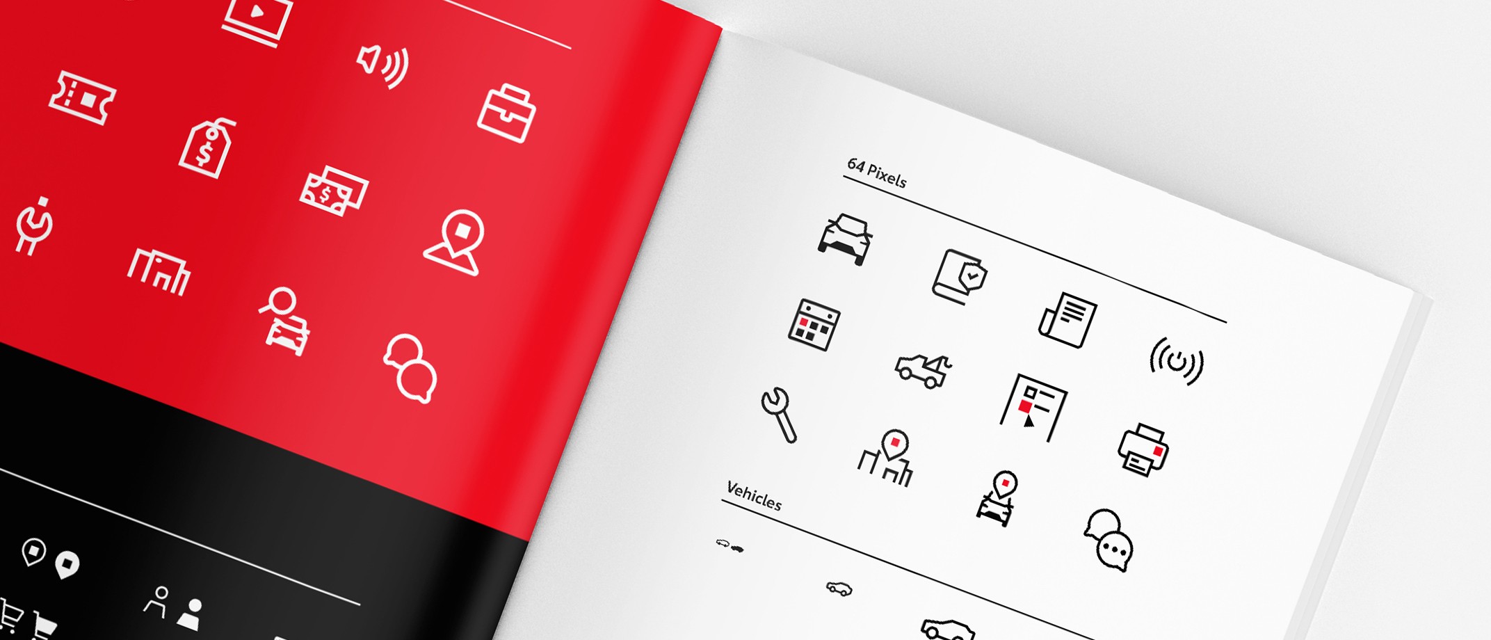 A magazine displaying a variety of Toyota icons.